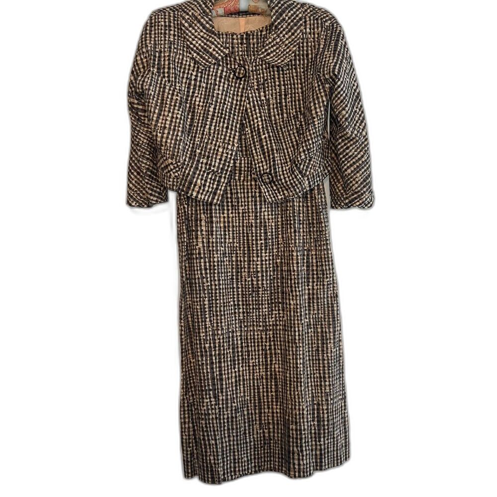 50s Andrew Arkin designer cotton novelty dress set B18" W14" L42"